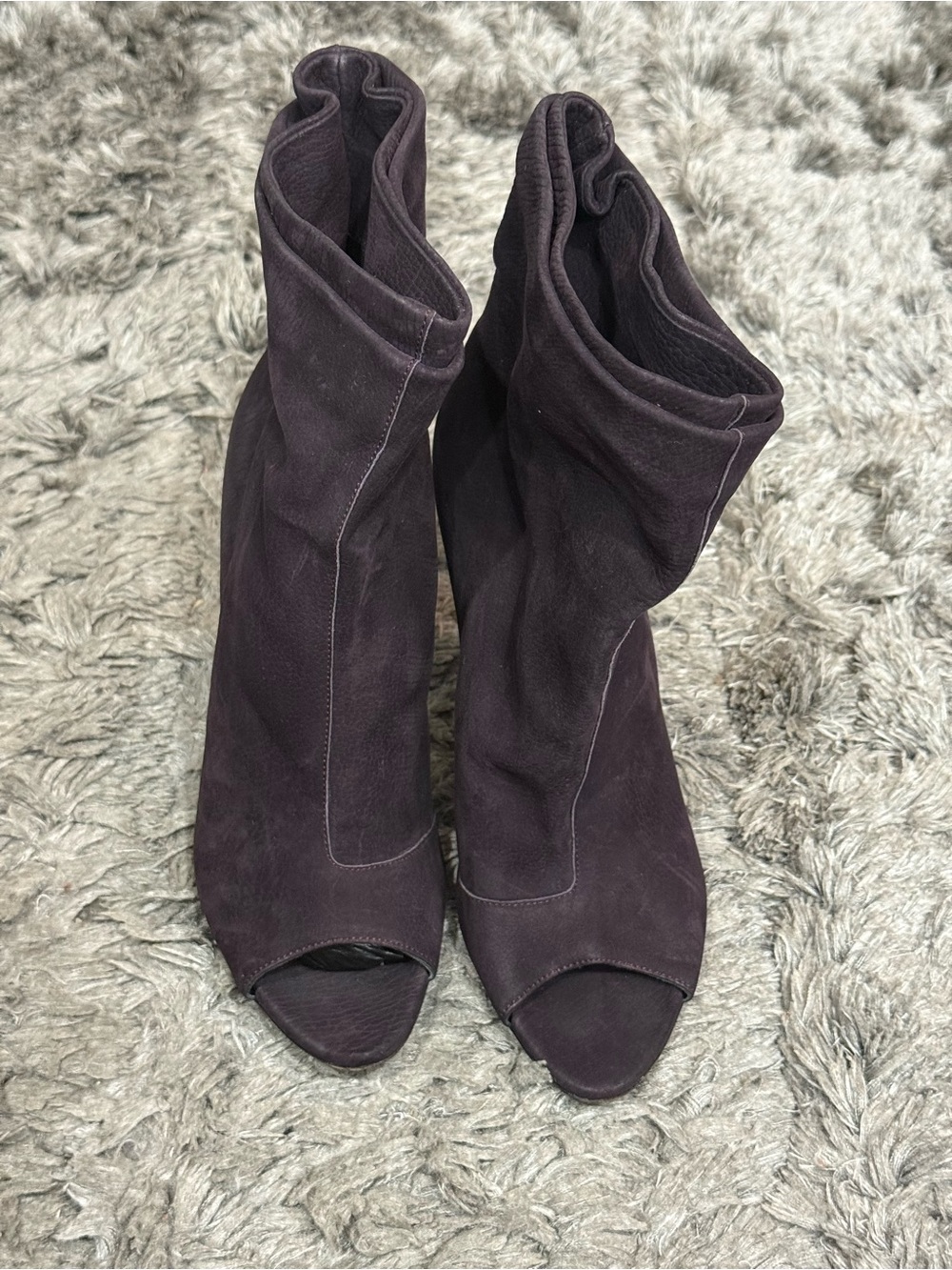 Burberry Suede peep toe booties